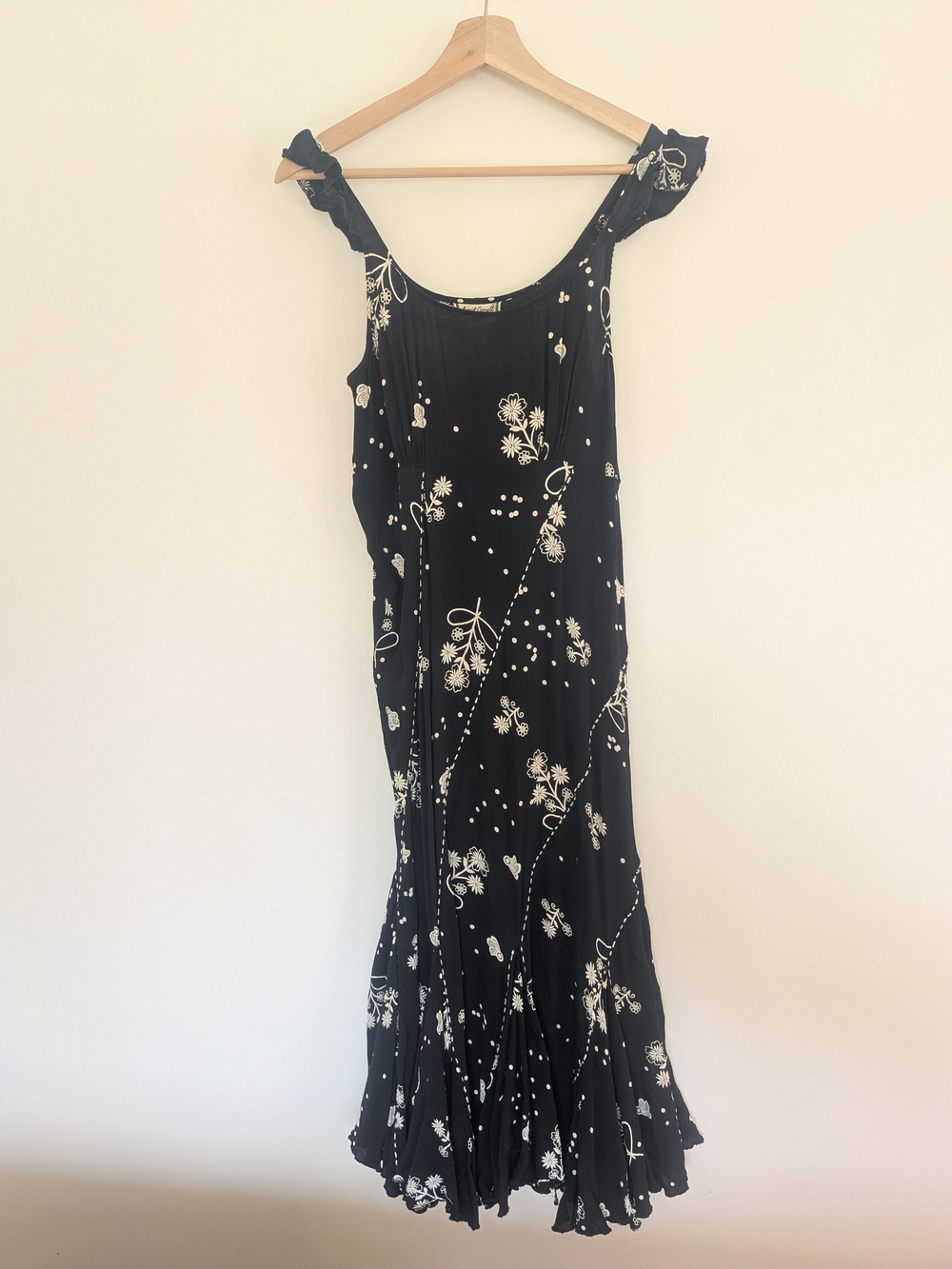 Vintage April Cornell Floral Maxi Dress Size XS Mermaid Whimigoth
